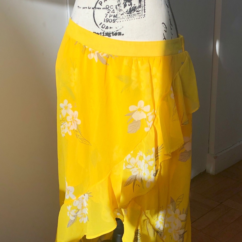Andeawy High Low Yellow Skirt Sz L - Picture 4 of 11